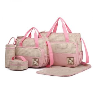 miss lulu polyester 5pcs maternity baby changing bag pink photo